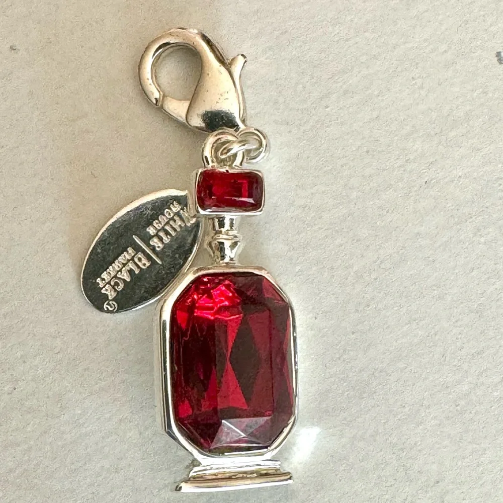 WHITE HOUSE BLACK MARKET Bag Charm Zipper Pull Keychain Ruby Crystal